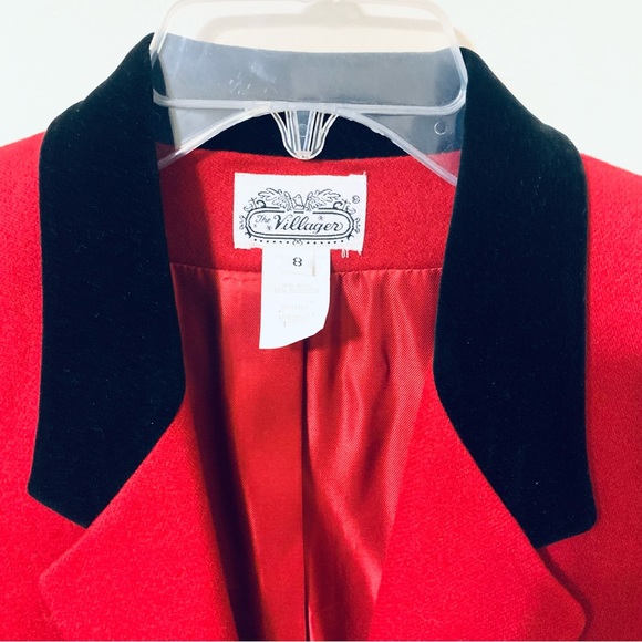 The Villager Vintage Wool Blend Blazer - Red - Size 8 - Picture 6 of 10